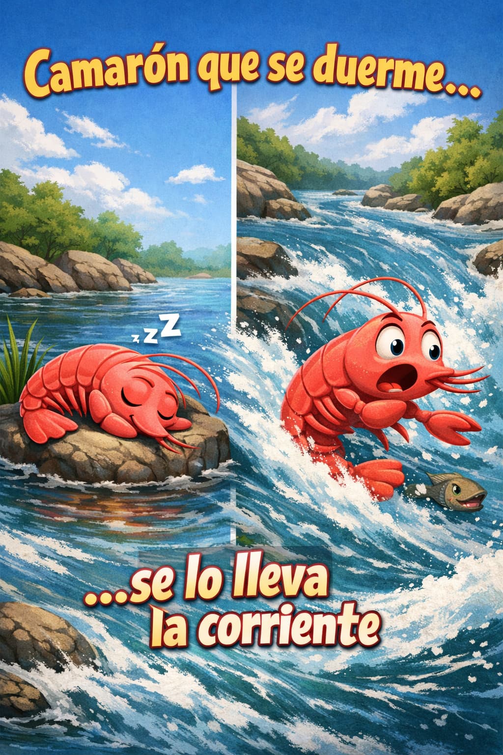 Camarón que se duerme se lo lleva la corriente